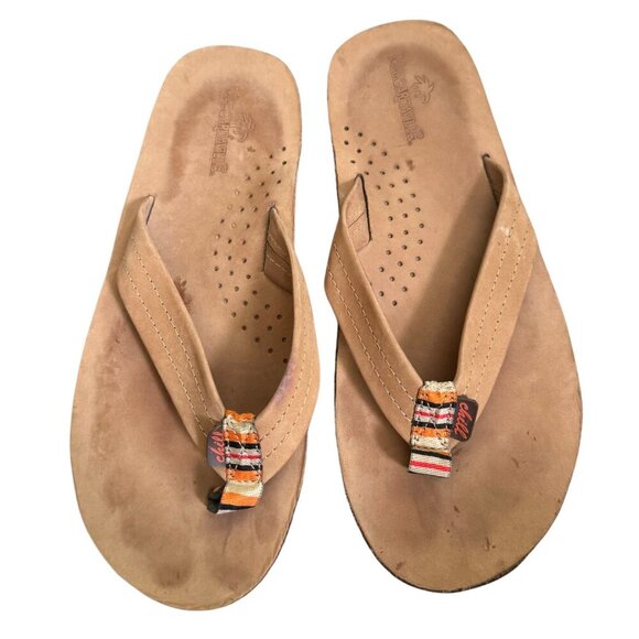 Margaritaville tan palm tree flip flops women's size 11 - Picture 5 of 6